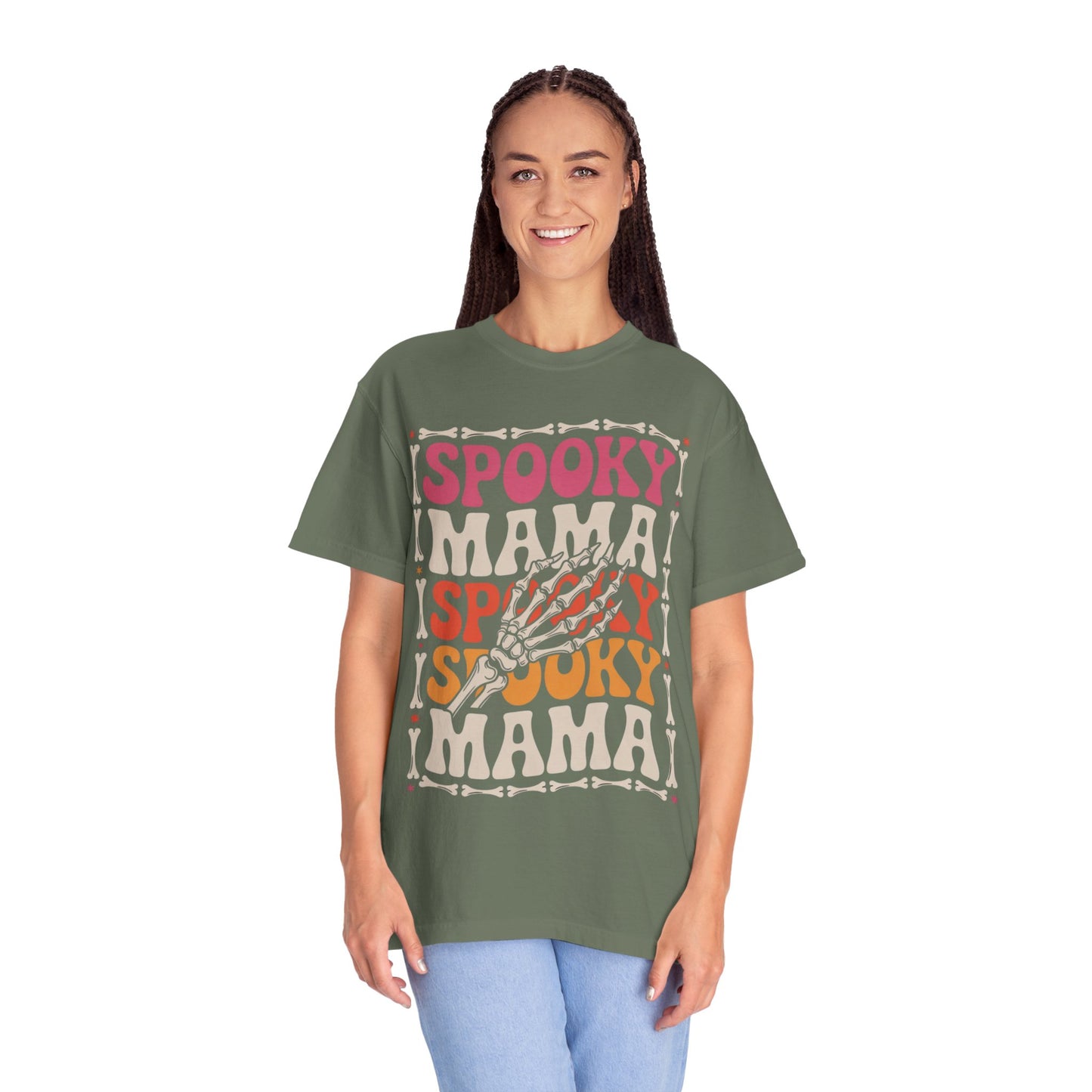 Spooky Mama Tee – Retro Halloween Skeleton Shirt