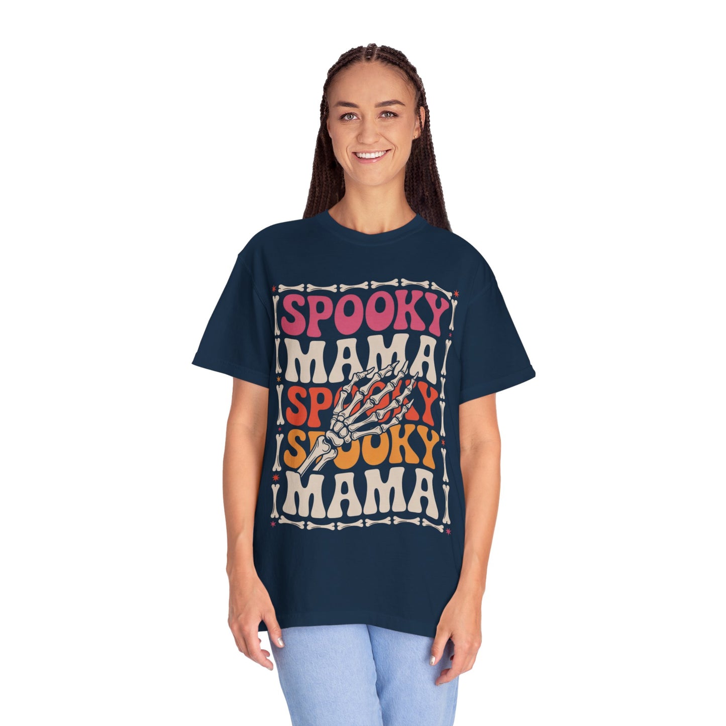 Spooky Mama Tee – Retro Halloween Skeleton Shirt