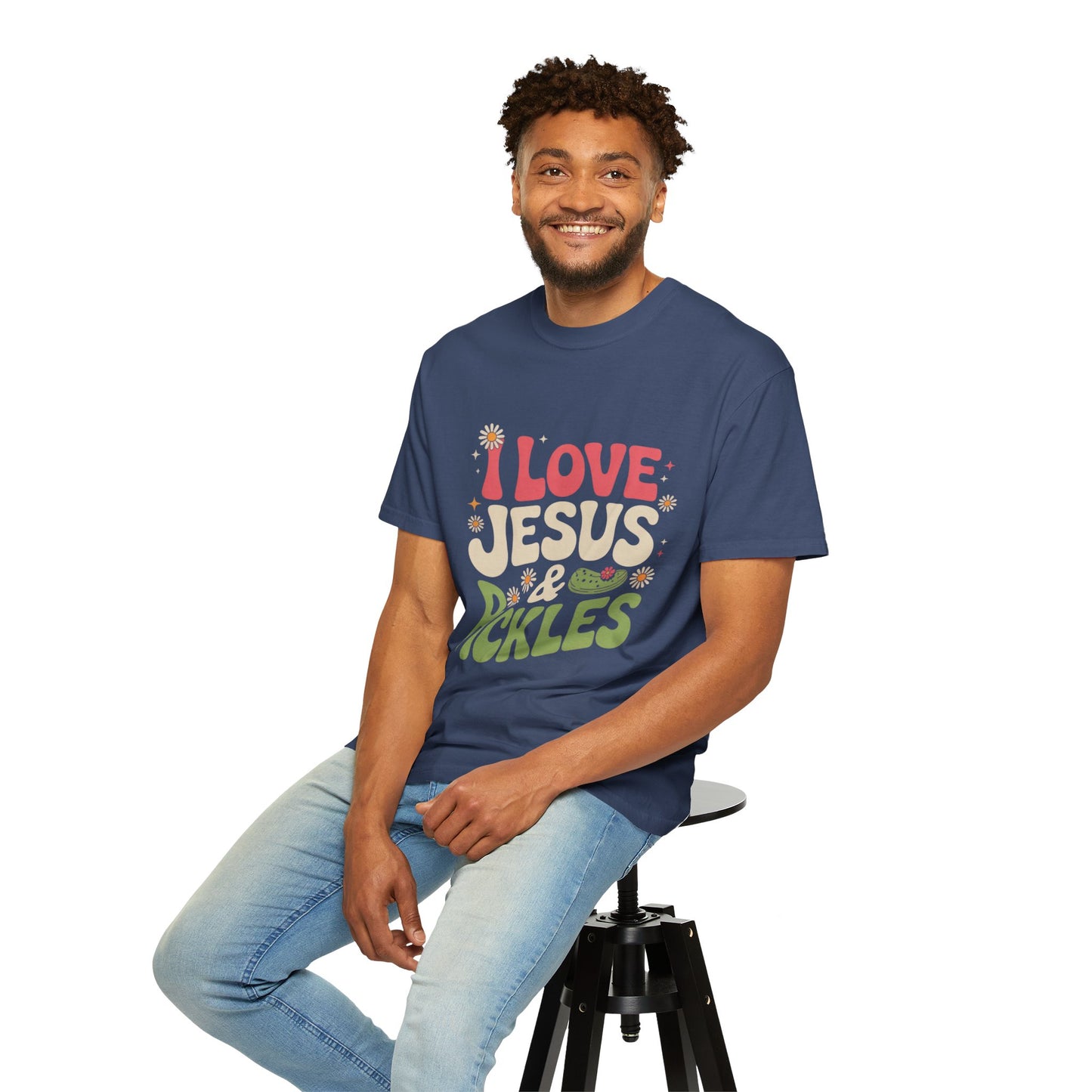I Love Jesus & Pickles Tee – Faith Meets Flavor Comfort Colors T-Shirt