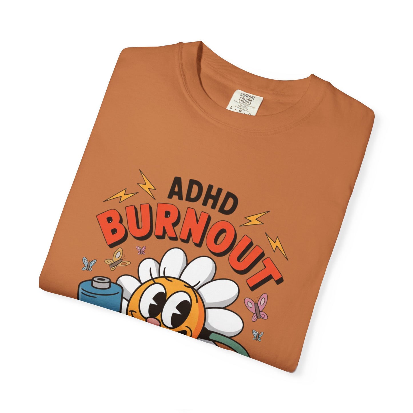 ADHD Burnout Social Club Tee – Funny Retro Flower Character Shirt
