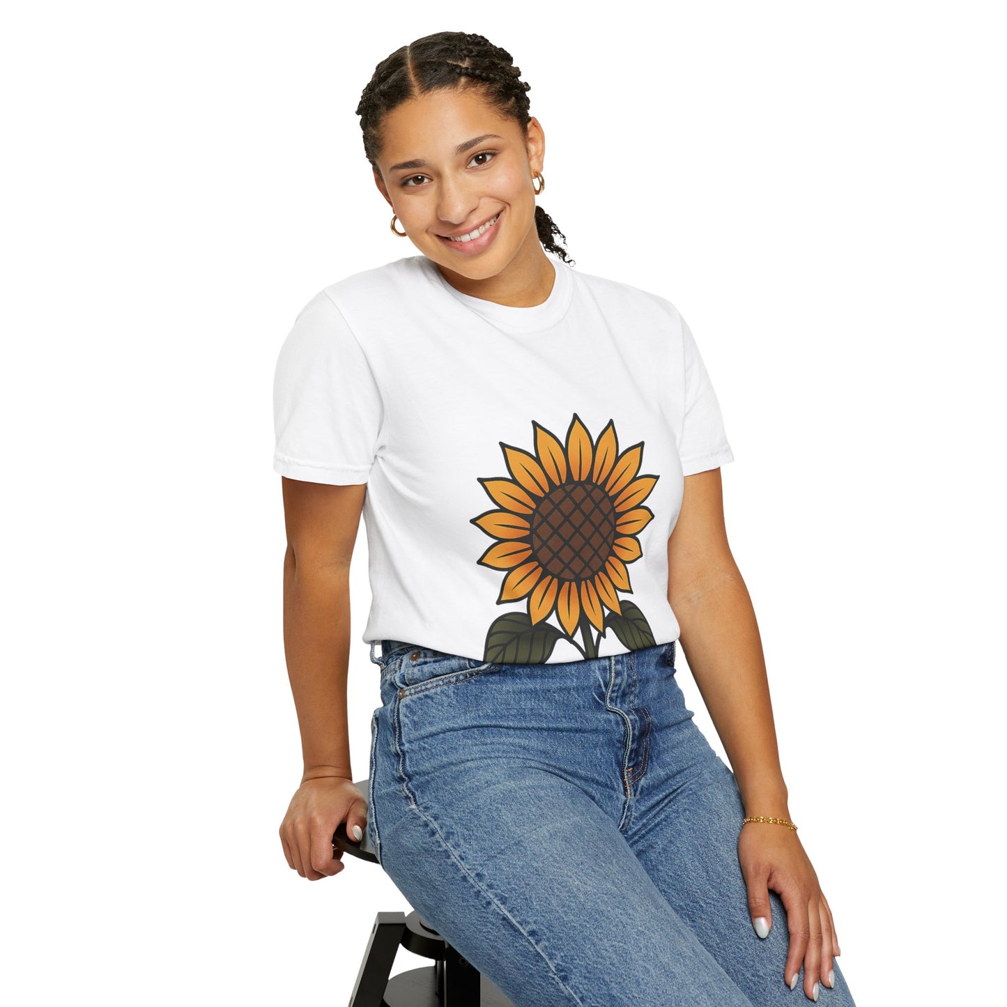 Sunflower Flash Tattoo Tee – Comfort Colors Unisex Garment-Dyed T-Shirt