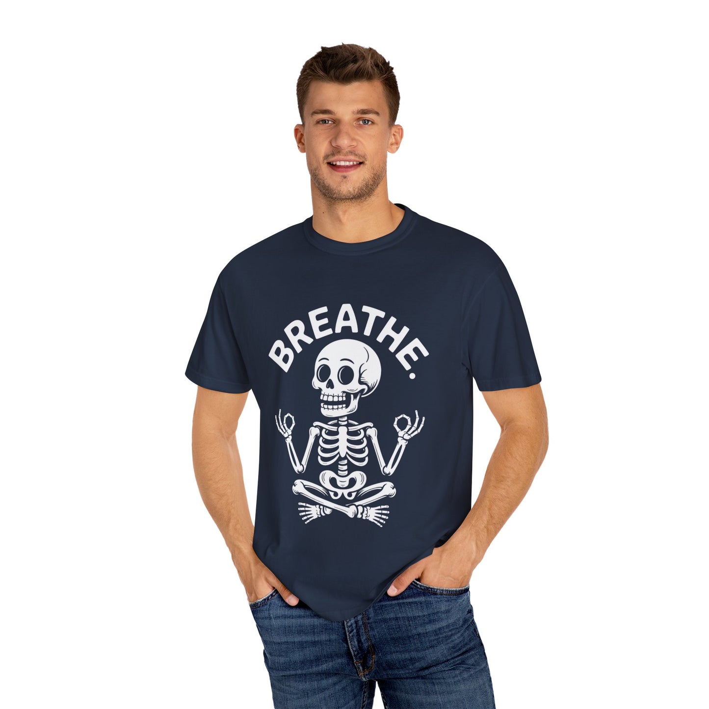 Breathe Skeleton Yoga Tee – Meditating Bones Shirt