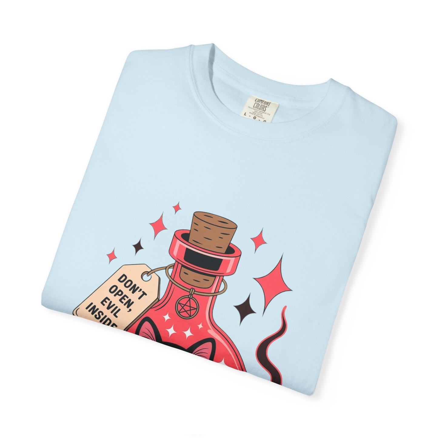 Evil Cat Potion Tee – Gothic Bottle Familiar Comfort Colors T-Shirt