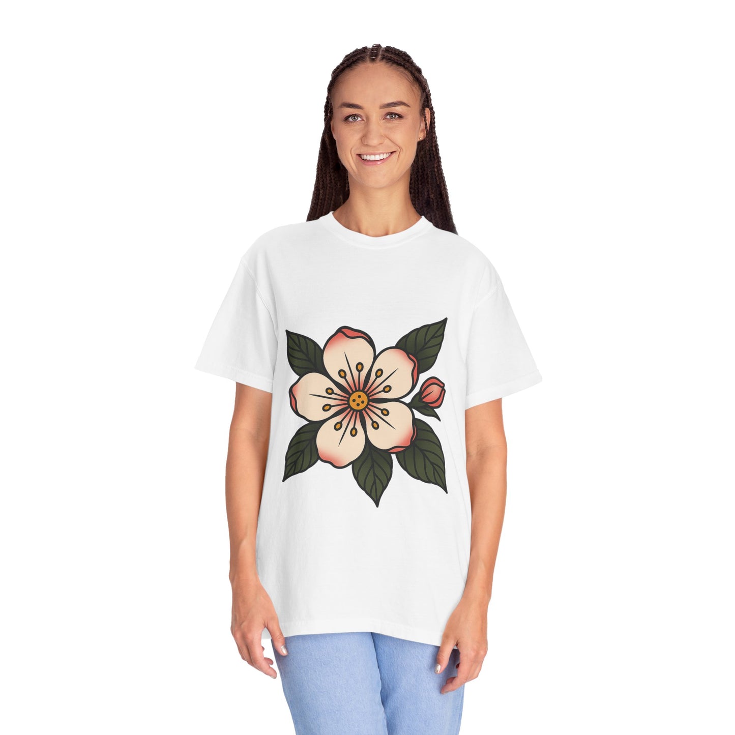 Traditional Blossom Tattoo Tee – Comfort Colors Unisex Garment-Dyed T-Shirt
