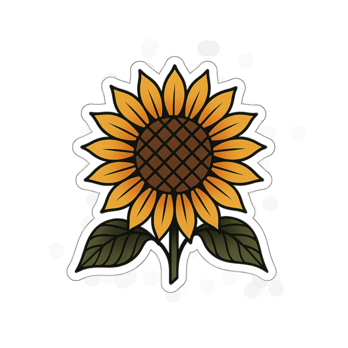Sunflower Tattoo Sticker – Bold Flash Floral Vinyl Decal