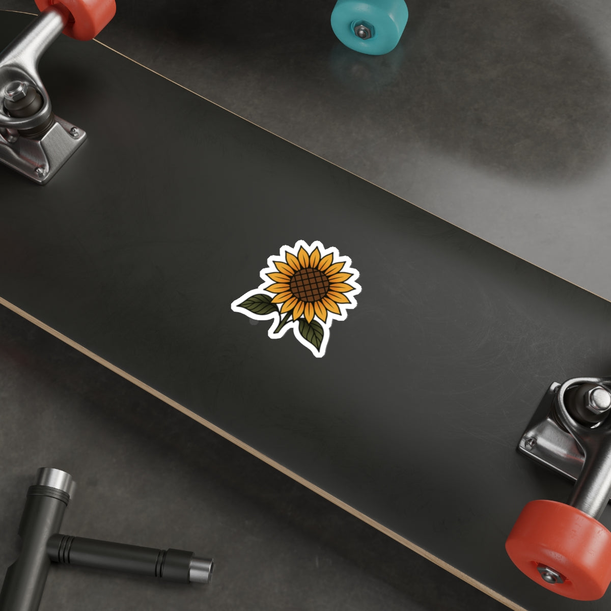 Sunflower Tattoo Sticker – Bold Flash Floral Vinyl Decal