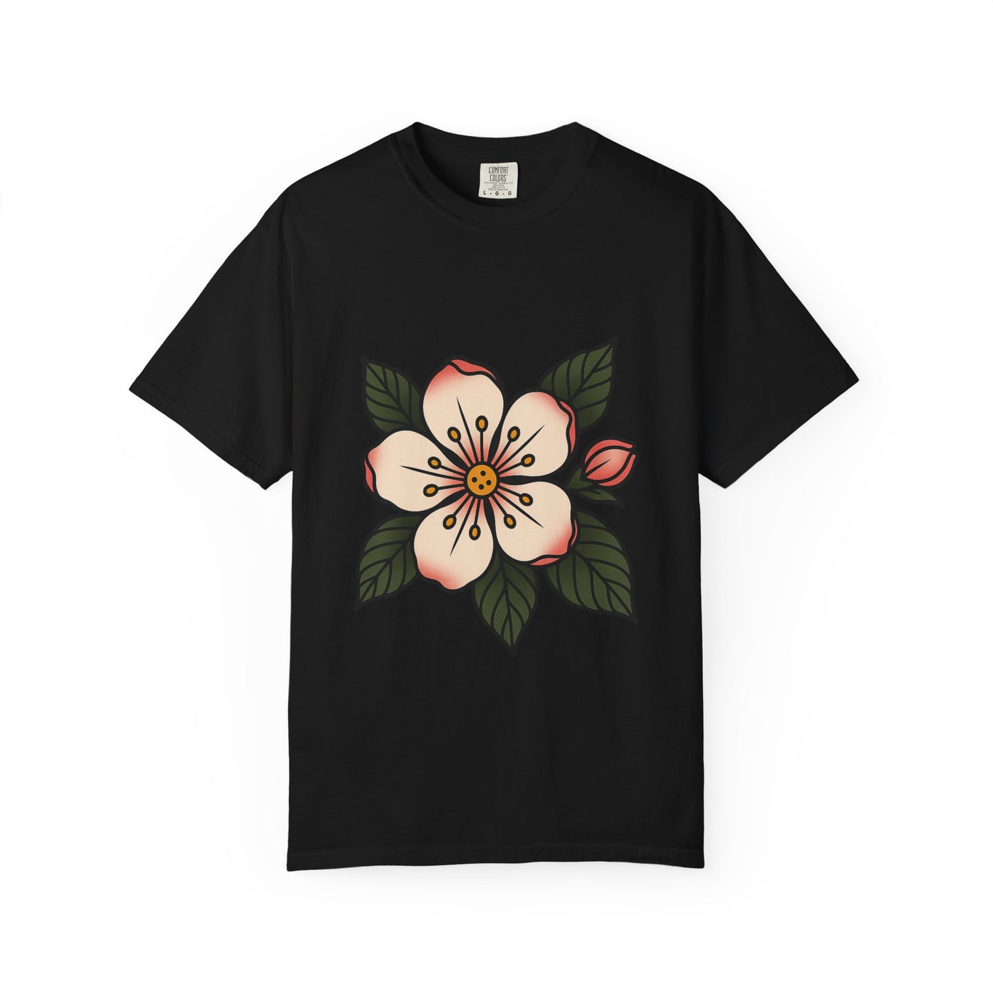 Traditional Blossom Tattoo Tee – Comfort Colors Unisex Garment-Dyed T-Shirt