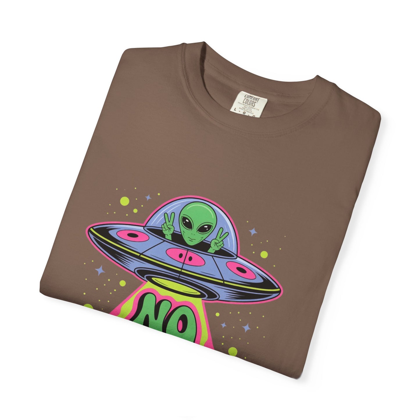 No Bad Trips Alien Tee – Psychedelic UFO Comfort Colors Shirt