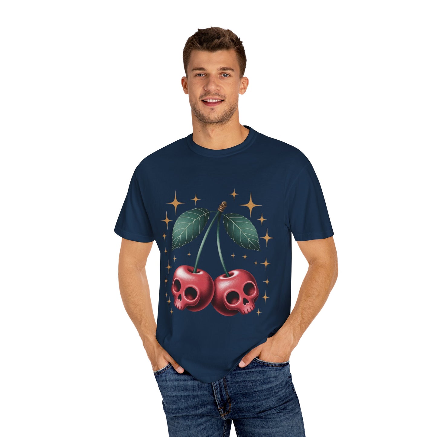 Cherry Skulls Tee – Dark Fruit Comfort Colors Graphic T-Shirt