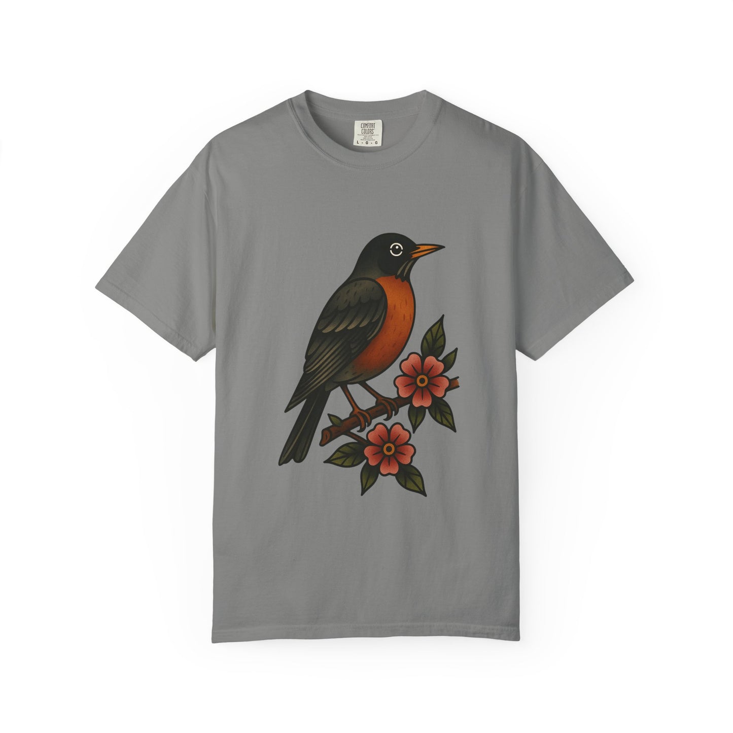Robin & Wildflower Tattoo Tee – Comfort Colors Unisex Garment-Dyed T-Shirt