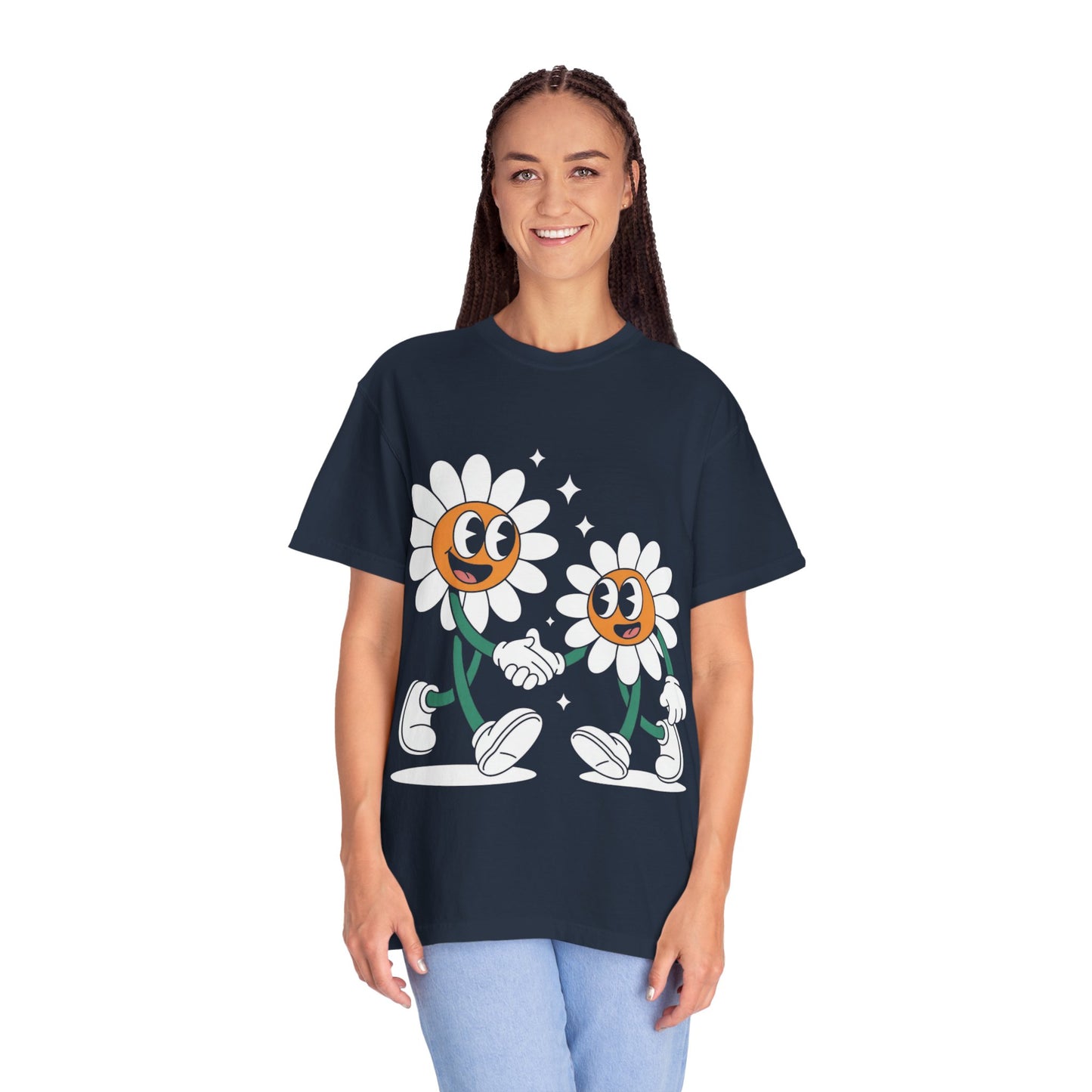 Flower Friends Tee – Retro Cartoon Daisy T-Shirt