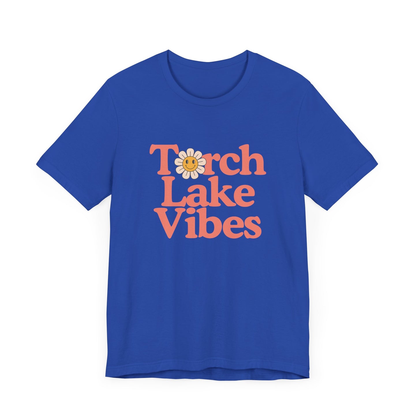 Torch Lake Vibes T-Shirt – Women’s Michigan Lake Life Tee with Floral Design, Summer Boating Shirt