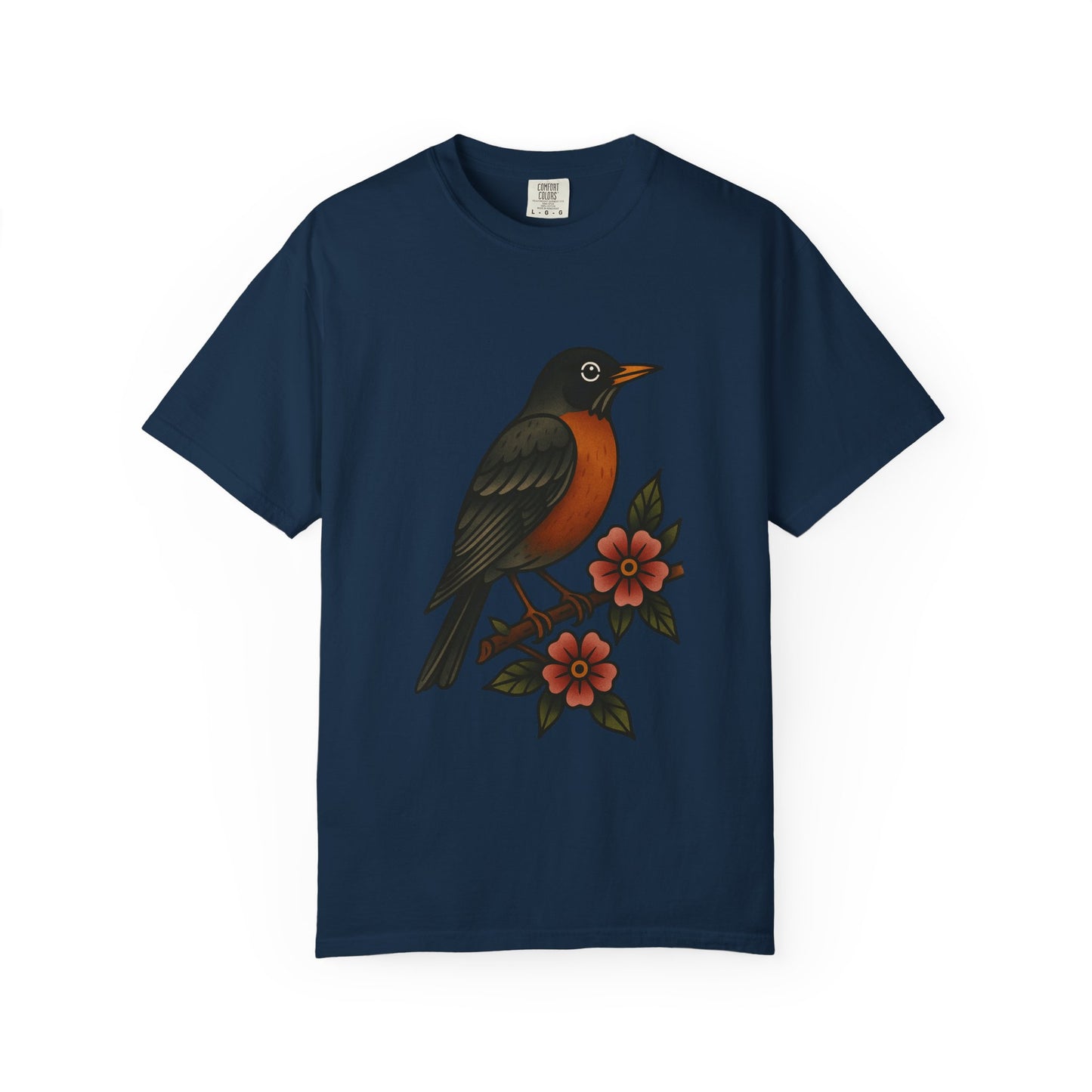Robin & Wildflower Tattoo Tee – Comfort Colors Unisex Garment-Dyed T-Shirt