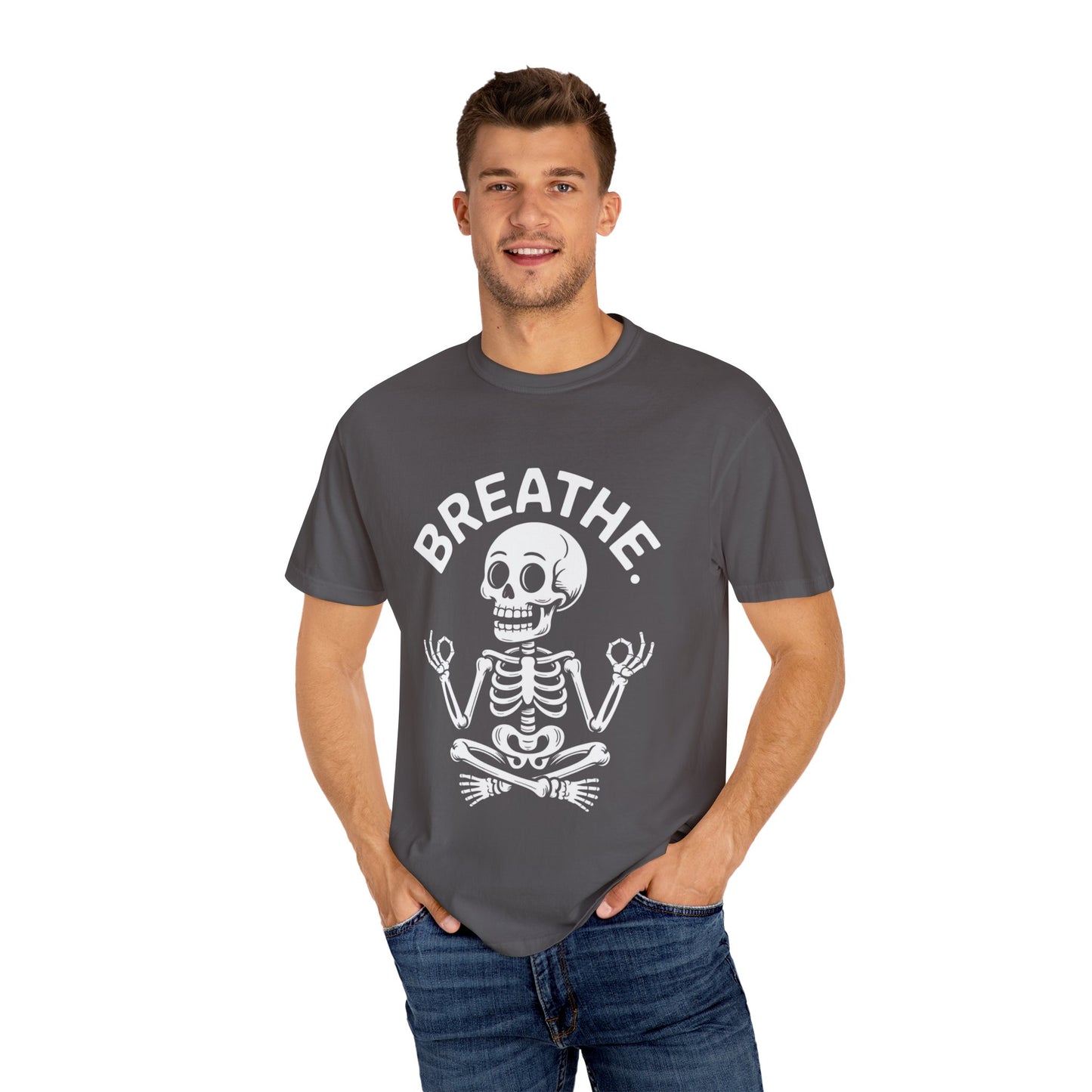 Breathe Skeleton Yoga Tee – Meditating Bones Shirt