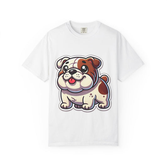 Cute English Bulldog Cartoon T-Shirt – Comfort Colors Unisex Garment-Dyed Tee