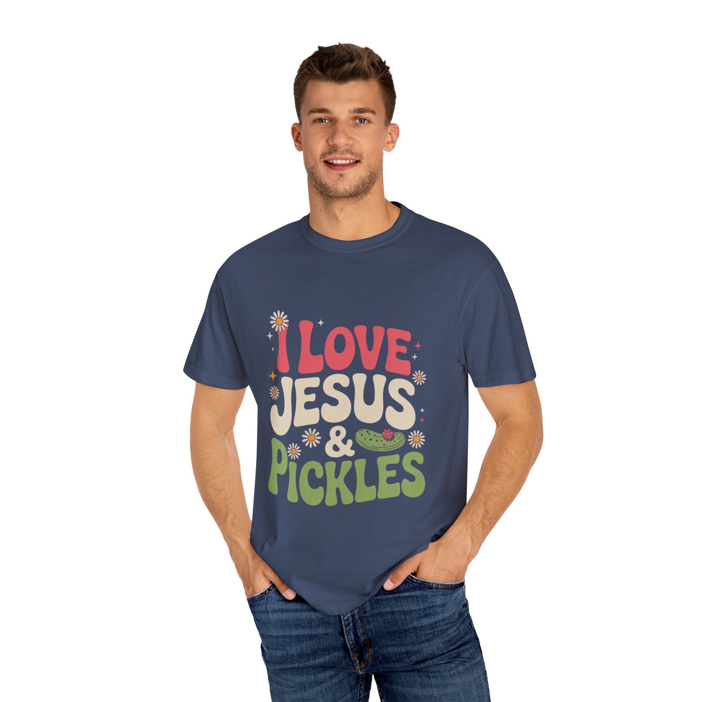 I Love Jesus & Pickles Tee – Faith Meets Flavor Comfort Colors T-Shirt
