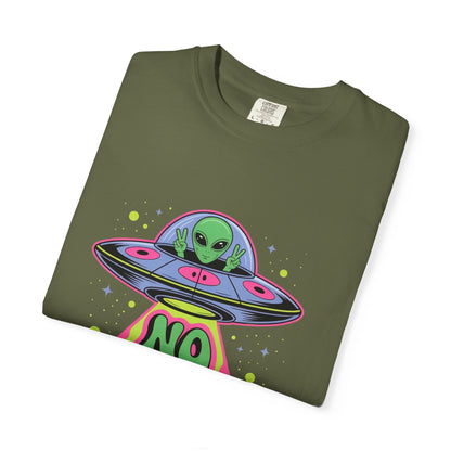 No Bad Trips Alien Tee – Psychedelic UFO Comfort Colors Shirt