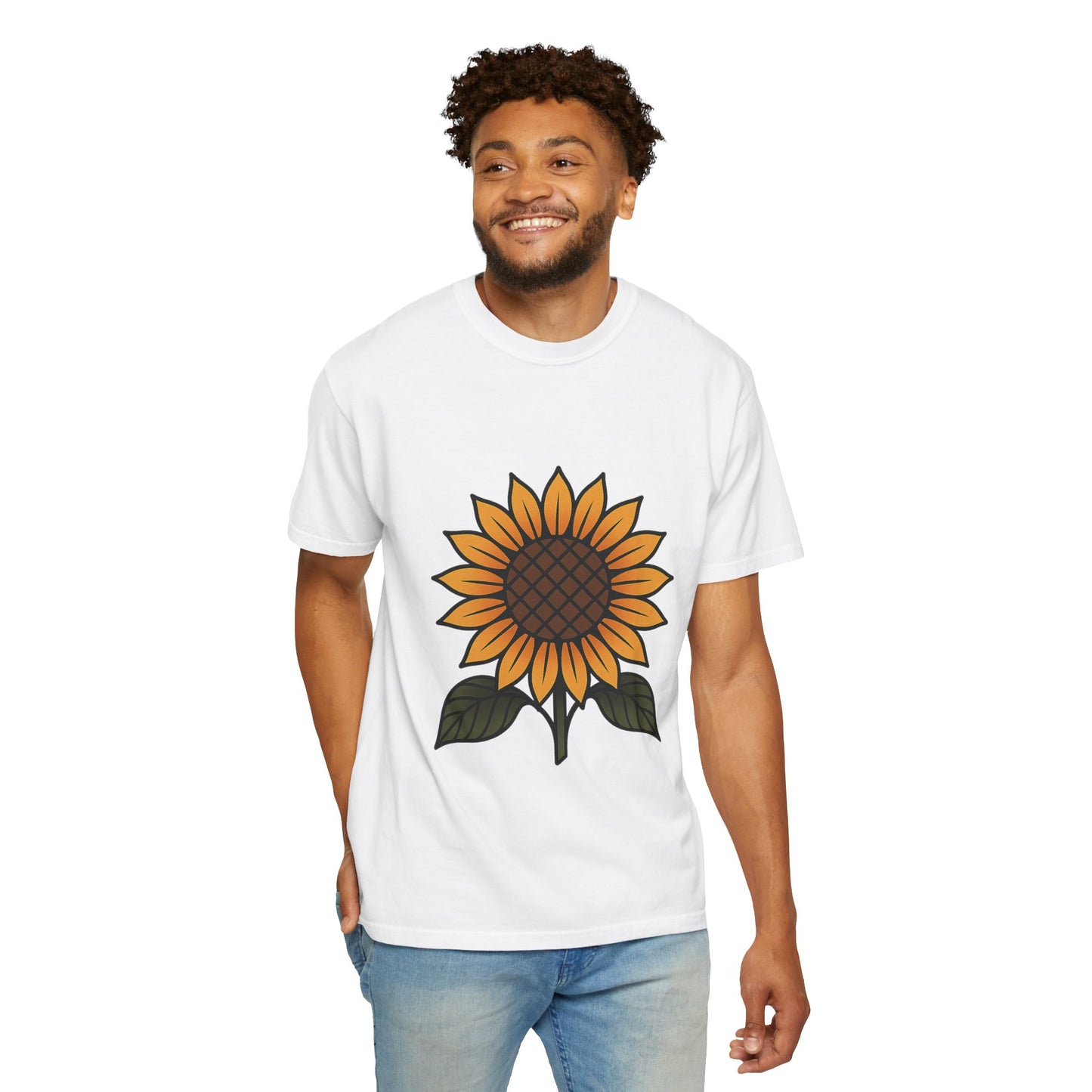 Sunflower Flash Tattoo Tee – Comfort Colors Unisex Garment-Dyed T-Shirt