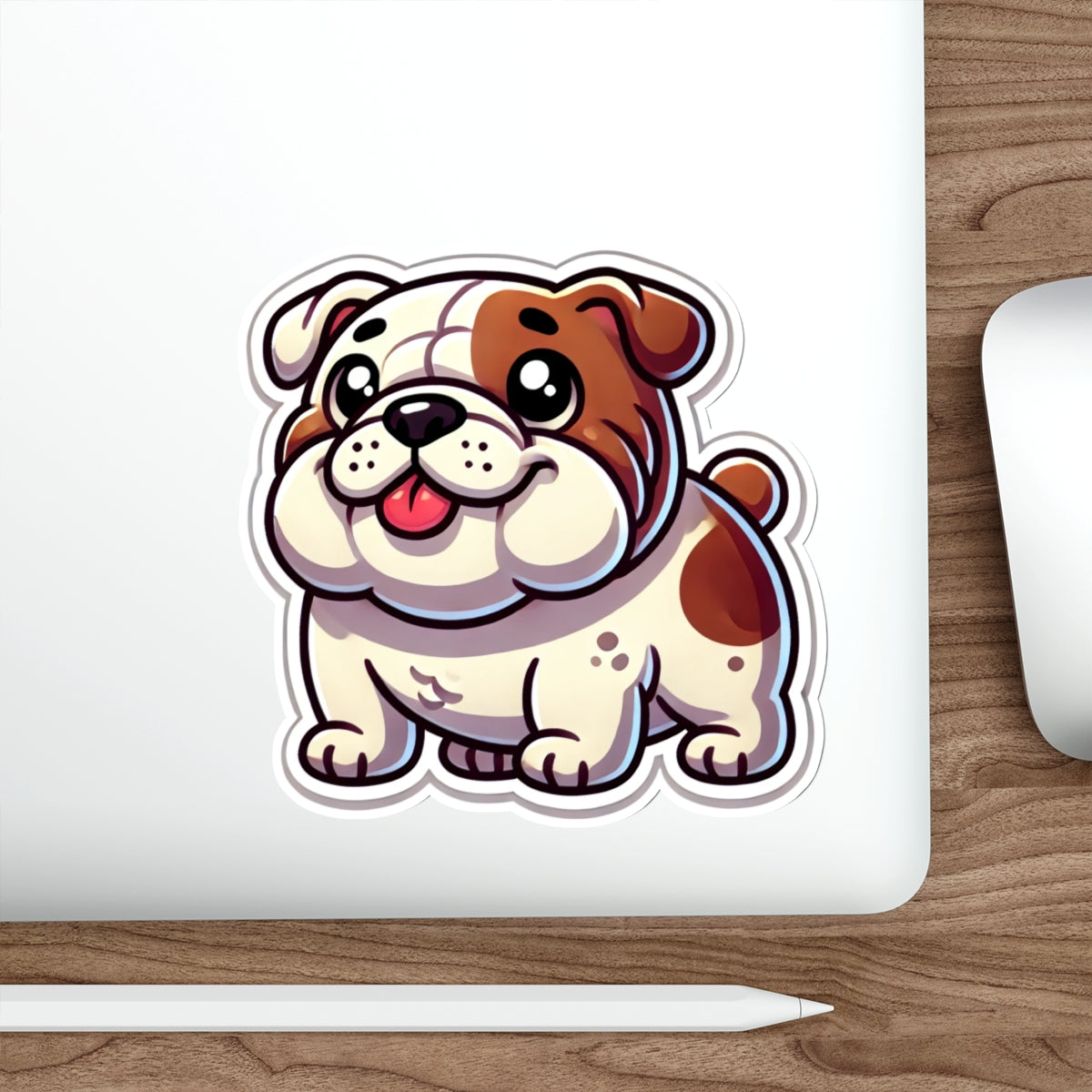 Cartoon Bulldog Sticker – Cute Chubby Puppy Vinyl Decal