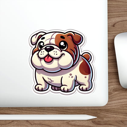 Cartoon Bulldog Sticker – Cute Chubby Puppy Vinyl Decal