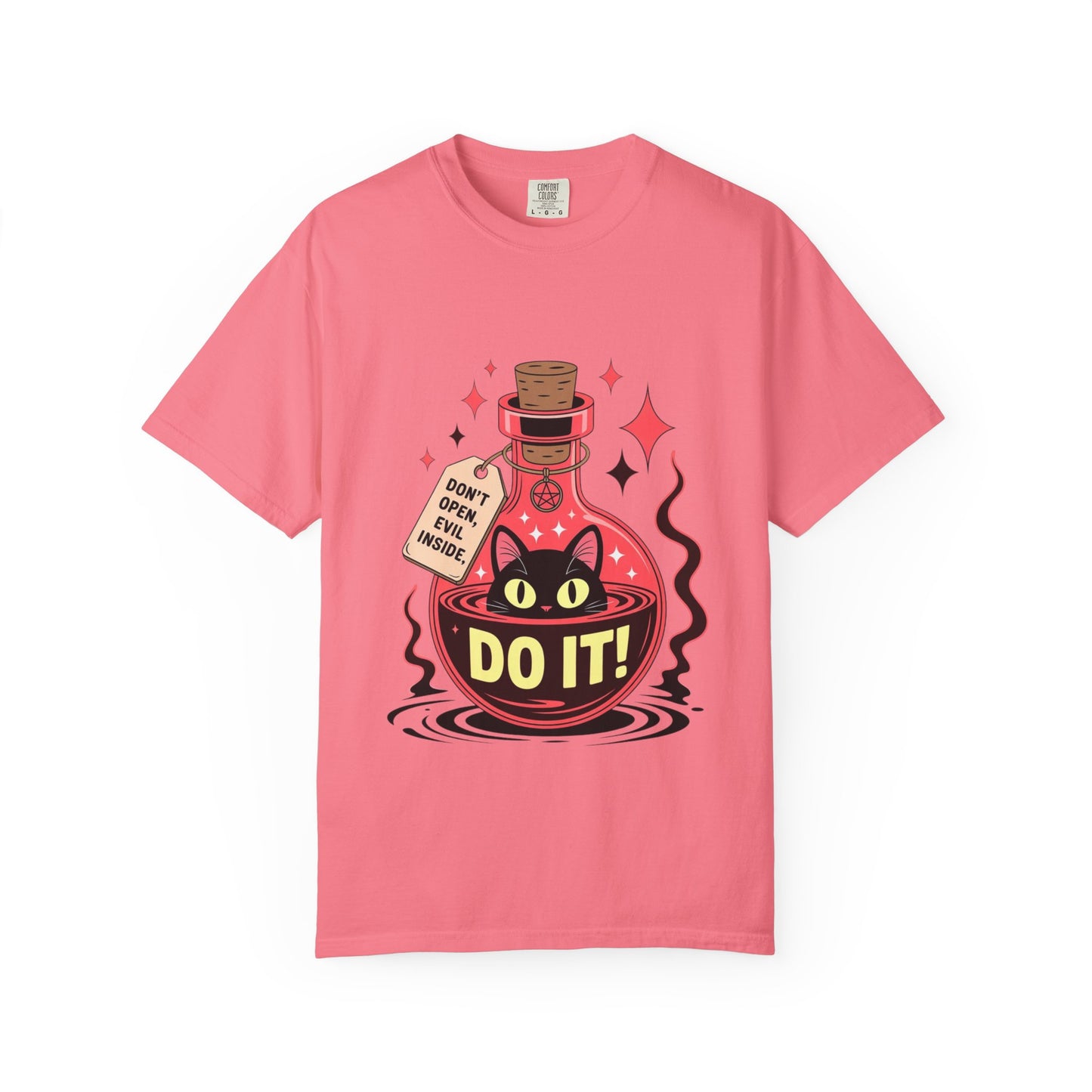 Evil Cat Potion Tee – Gothic Bottle Familiar Comfort Colors T-Shirt