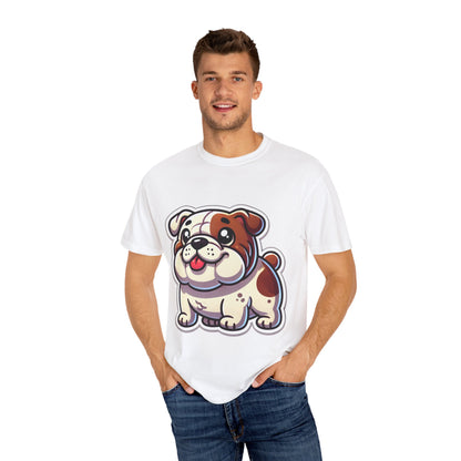 Cute English Bulldog Cartoon T-Shirt – Comfort Colors Unisex Garment-Dyed Tee