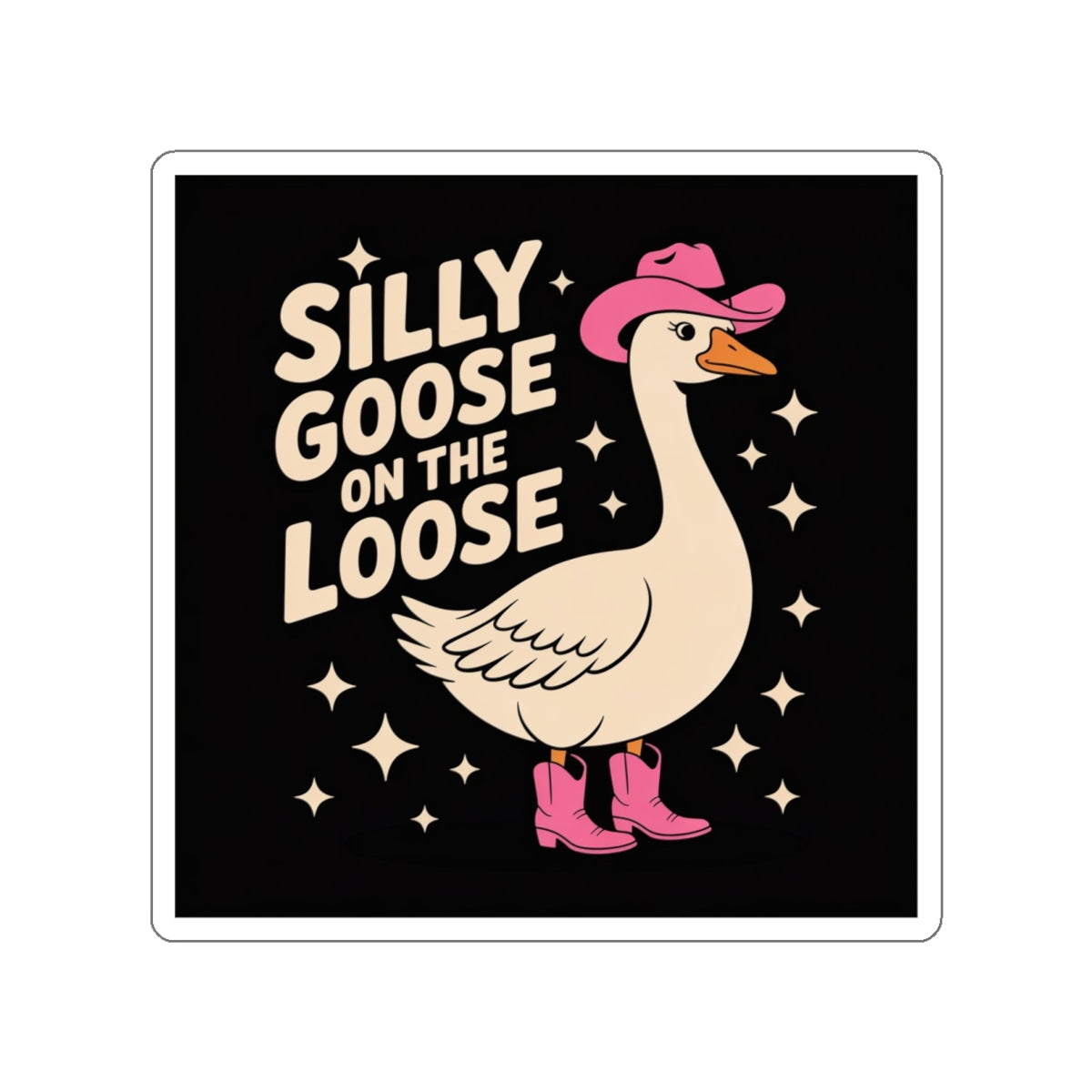 Silly Goose on the Loose Sticker – Die-Cut Vinyl Sticker