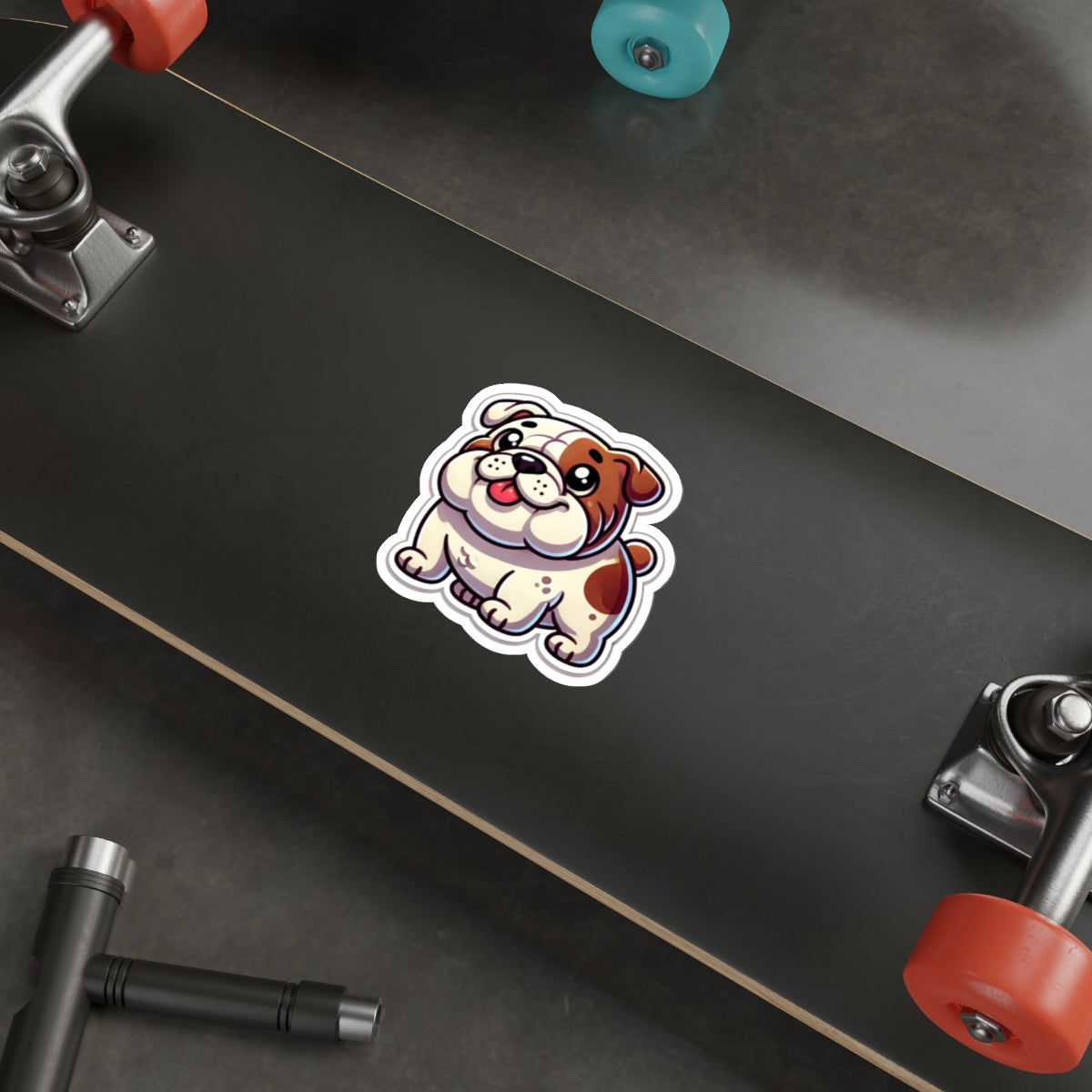 Cartoon Bulldog Sticker – Cute Chubby Puppy Vinyl Decal