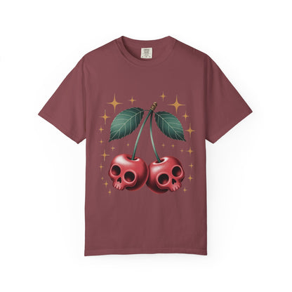 Cherry Skulls Tee – Dark Fruit Comfort Colors Graphic T-Shirt