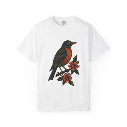 Robin & Wildflower Tattoo Tee – Comfort Colors Unisex Garment-Dyed T-Shirt