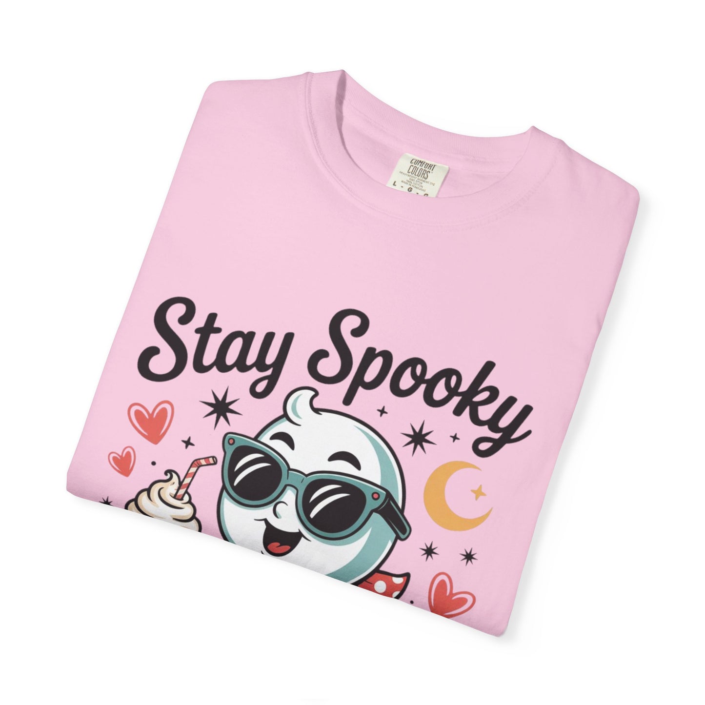 Stay Spooky Sweetheart Tee – Retro Ghost Milkshake Comfort Colors T-Shirt