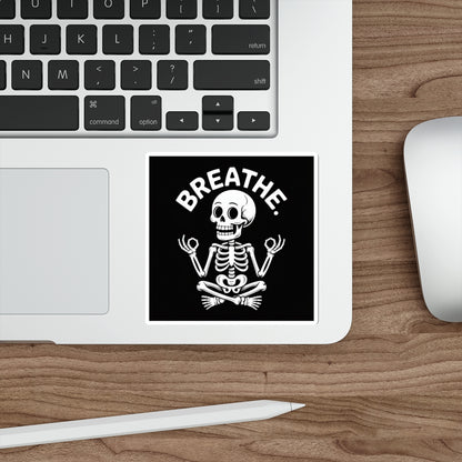 Breathe Skeleton Yoga Sticker – Die-Cut Vinyl Sticker