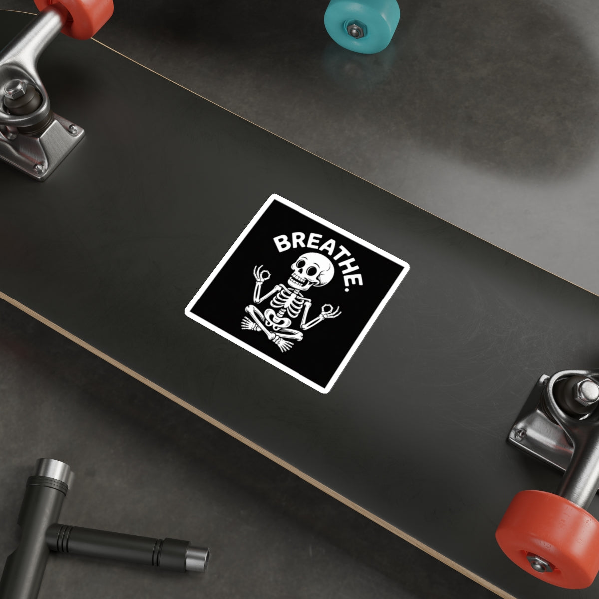 Breathe Skeleton Yoga Sticker – Die-Cut Vinyl Sticker