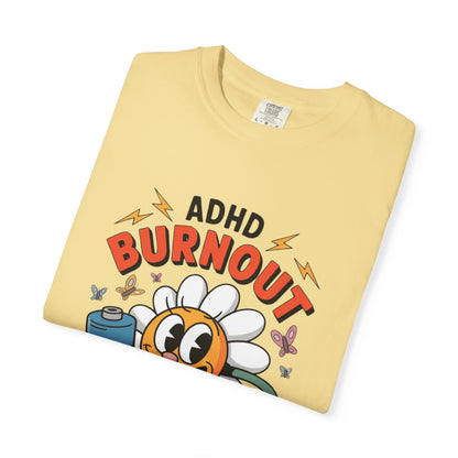 ADHD Burnout Social Club Tee – Funny Retro Flower Character Shirt
