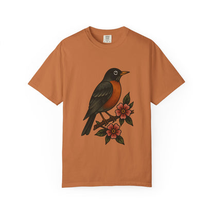 Robin & Wildflower Tattoo Tee – Comfort Colors Unisex Garment-Dyed T-Shirt