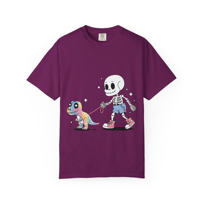 Dino Walk Tee – Skeleton Walking Rainbow Dinosaur Shirt