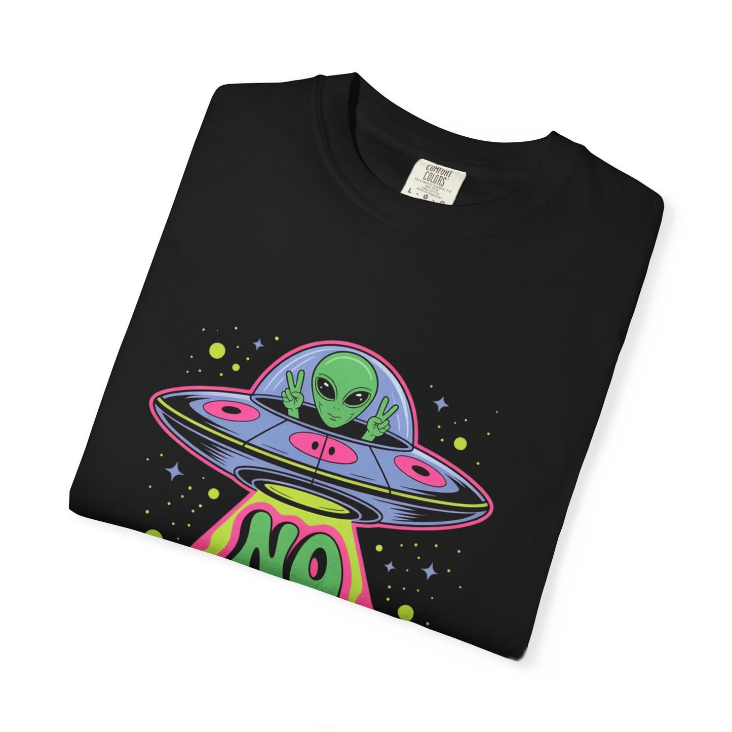 No Bad Trips Alien Tee – Psychedelic UFO Comfort Colors Shirt