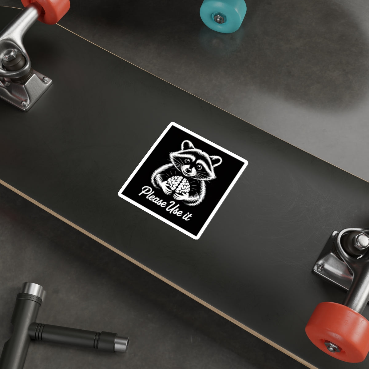 Please Use It Raccoon Sticker – Die-Cut Vinyl Sticker
