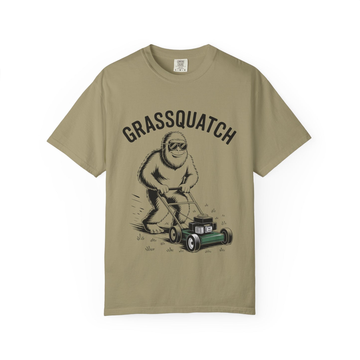 Grassquatch Lawn Mowing Tee – Funny Bigfoot Yardwork Shirt