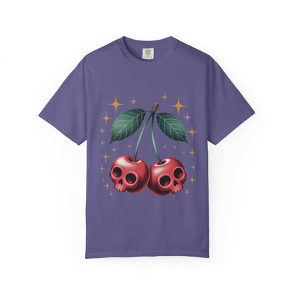 Cherry Skulls Tee – Dark Fruit Comfort Colors Graphic T-Shirt