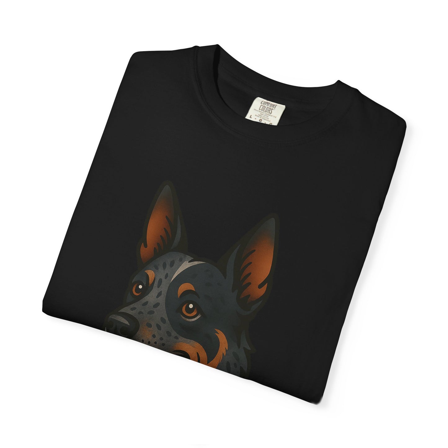 Australian Cattle Dog Floral Tattoo Tee – Comfort Colors Unisex Garment-Dyed T-Shirt