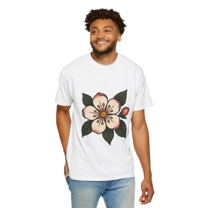 Traditional Blossom Tattoo Tee – Comfort Colors Unisex Garment-Dyed T-Shirt