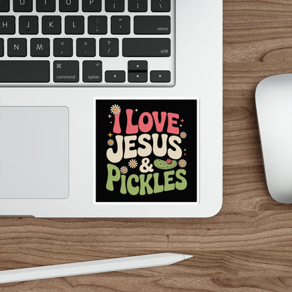 I Love Jesus & Pickles Sticker – Die-Cut Vinyl Sticker