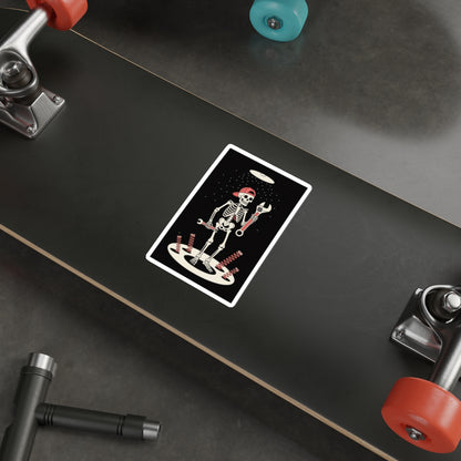 UFO Mechanic Skeleton Sticker – Die-Cut Vinyl Sticker