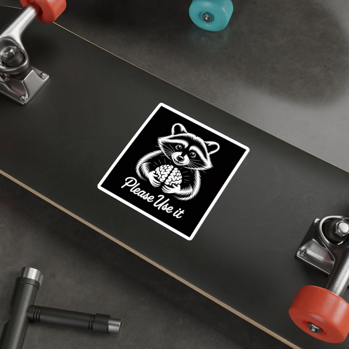 Please Use It Raccoon Sticker – Die-Cut Vinyl Sticker