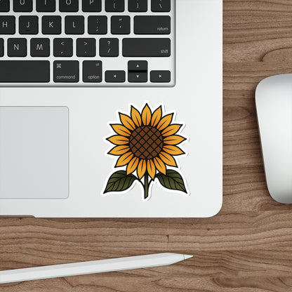 Sunflower Tattoo Sticker – Bold Flash Floral Vinyl Decal
