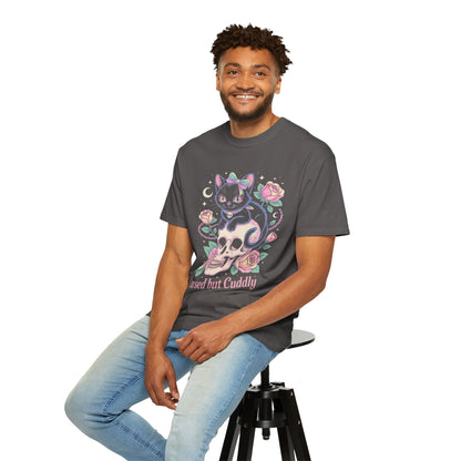Cursed but Cuddly Cat Tee – Pastel Goth Black Cat T-Shirt