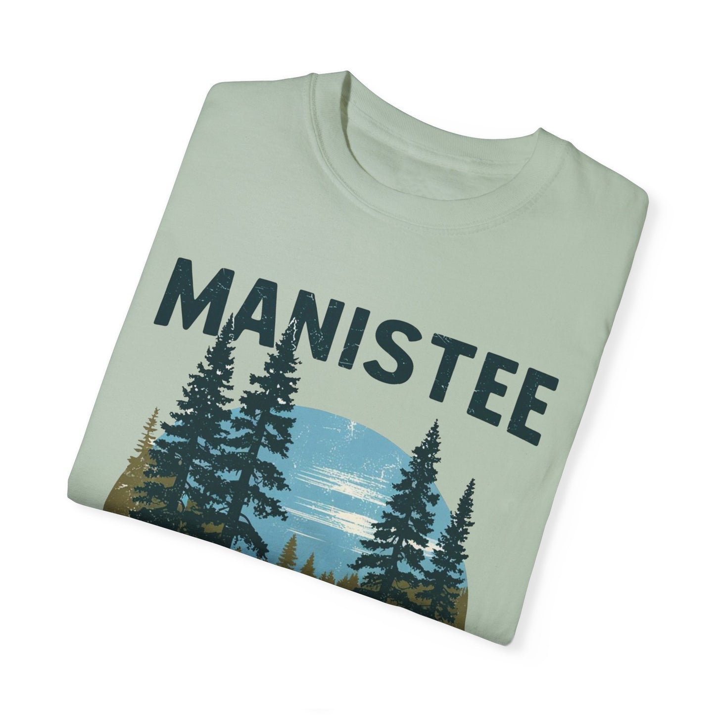 Manistee National Forest RV T-Shirt – Unisex Michigan Camping Tee with Trees & Camper Van Design