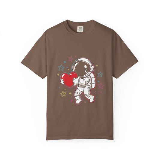 Space Love Astronaut Tee – Cute Heart and Stars Shirt