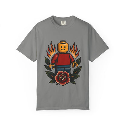 Lego Flame Rose Tattoo Tee – Comfort Colors Unisex Garment-Dyed T-Shirt